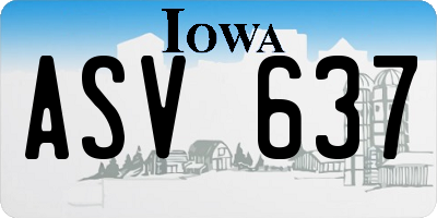 IA license plate ASV637