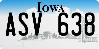 IA license plate ASV638