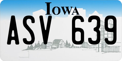 IA license plate ASV639