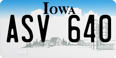 IA license plate ASV640