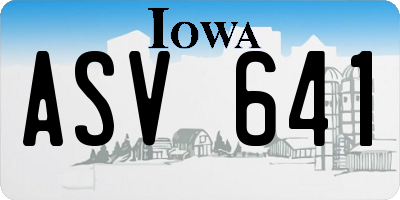 IA license plate ASV641
