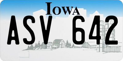 IA license plate ASV642