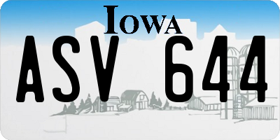 IA license plate ASV644