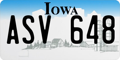 IA license plate ASV648