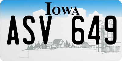 IA license plate ASV649