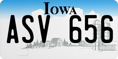 IA license plate ASV656