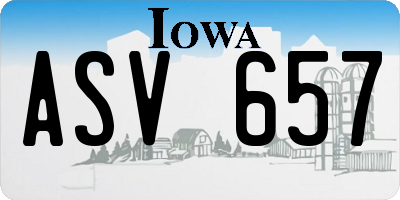 IA license plate ASV657