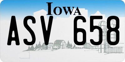 IA license plate ASV658