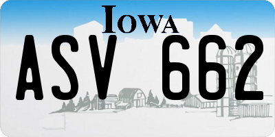 IA license plate ASV662