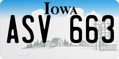 IA license plate ASV663