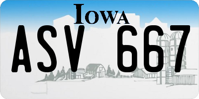 IA license plate ASV667