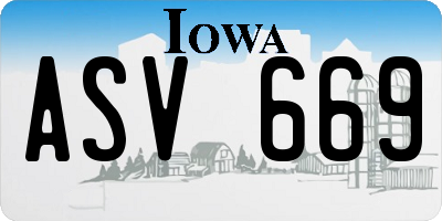 IA license plate ASV669