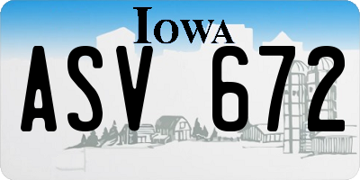 IA license plate ASV672