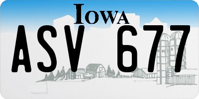 IA license plate ASV677