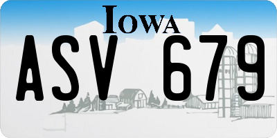 IA license plate ASV679
