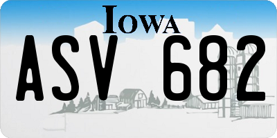 IA license plate ASV682