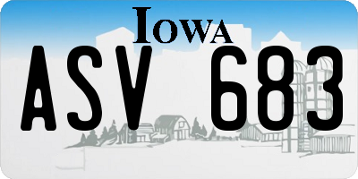 IA license plate ASV683