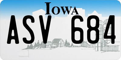 IA license plate ASV684