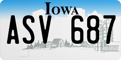 IA license plate ASV687