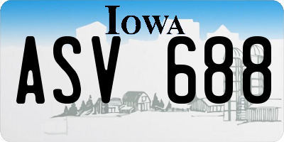 IA license plate ASV688