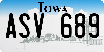 IA license plate ASV689