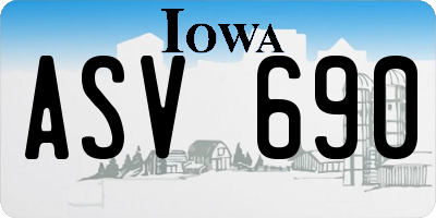 IA license plate ASV690