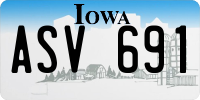 IA license plate ASV691
