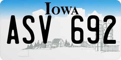 IA license plate ASV692