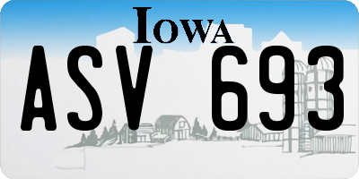 IA license plate ASV693