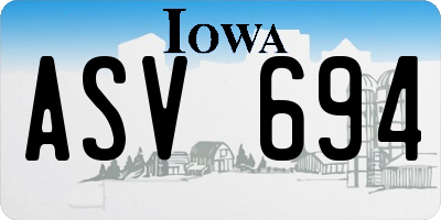 IA license plate ASV694