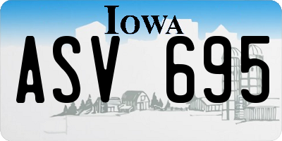 IA license plate ASV695