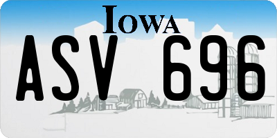 IA license plate ASV696