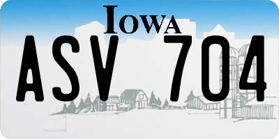 IA license plate ASV704