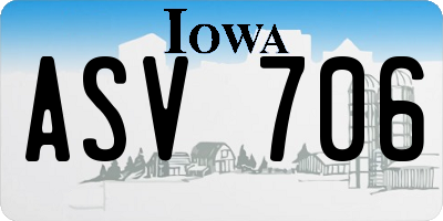 IA license plate ASV706