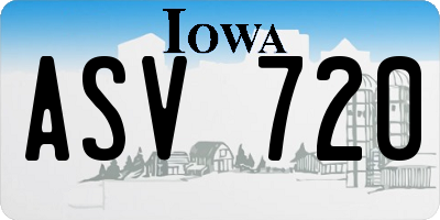 IA license plate ASV720