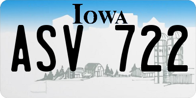 IA license plate ASV722