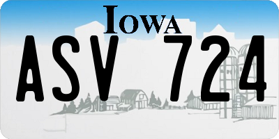 IA license plate ASV724