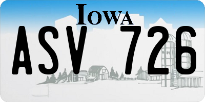 IA license plate ASV726