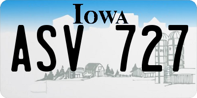 IA license plate ASV727