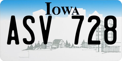 IA license plate ASV728