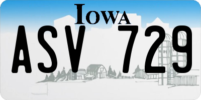 IA license plate ASV729