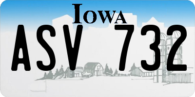 IA license plate ASV732