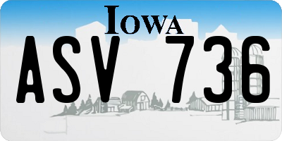 IA license plate ASV736