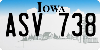 IA license plate ASV738