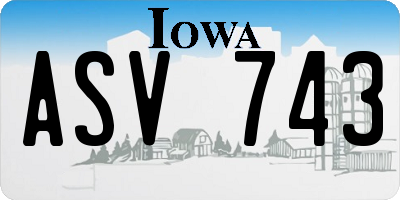 IA license plate ASV743
