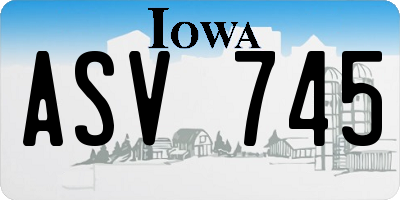IA license plate ASV745