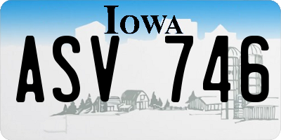 IA license plate ASV746