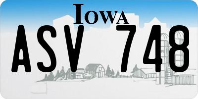 IA license plate ASV748