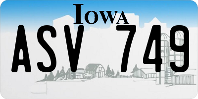 IA license plate ASV749