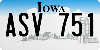 IA license plate ASV751
